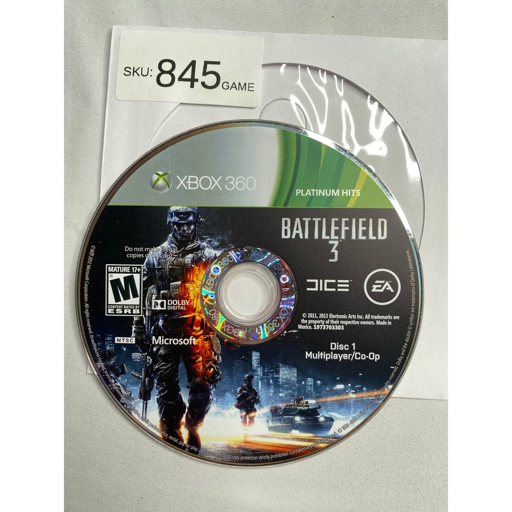 Battlefield 3 Platinum Hits Xbox 360 Disc 1